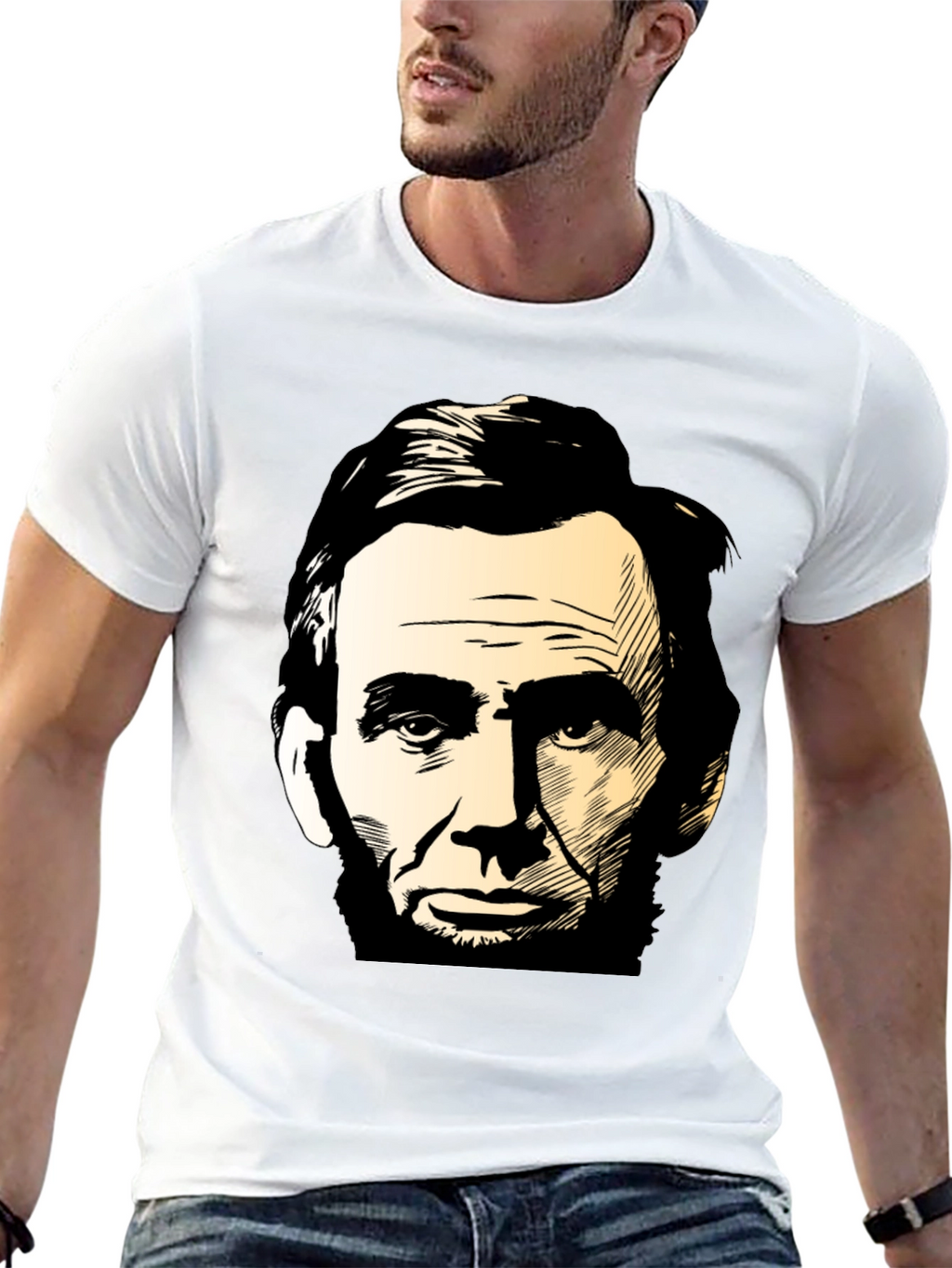 Abraham Lincoln Portrait Black T-Shirt