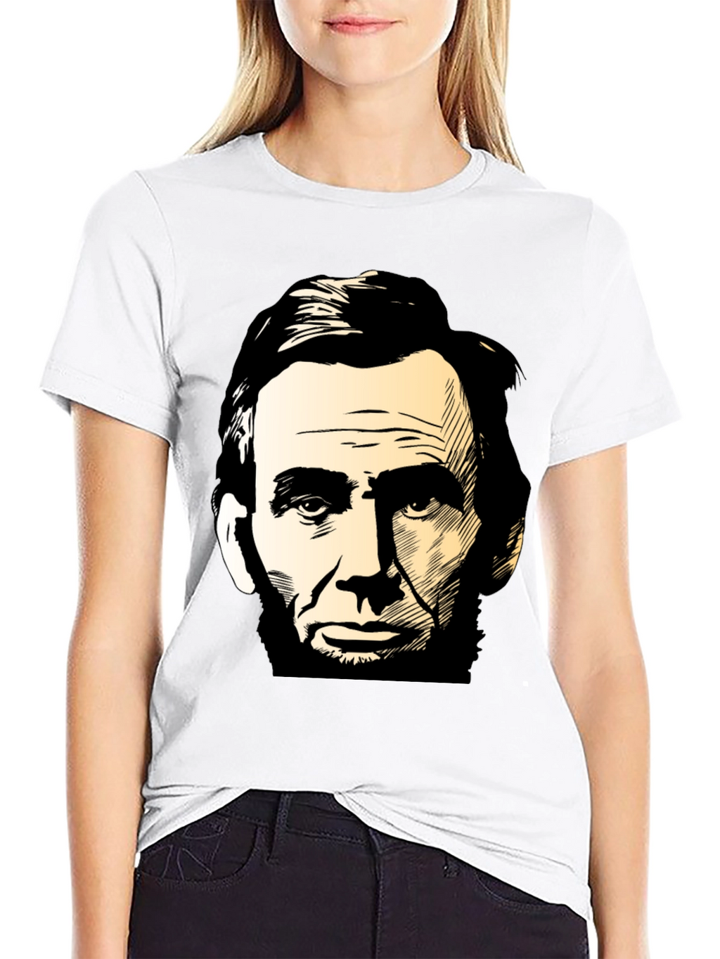 Abraham Lincoln Portrait Black T-Shirt