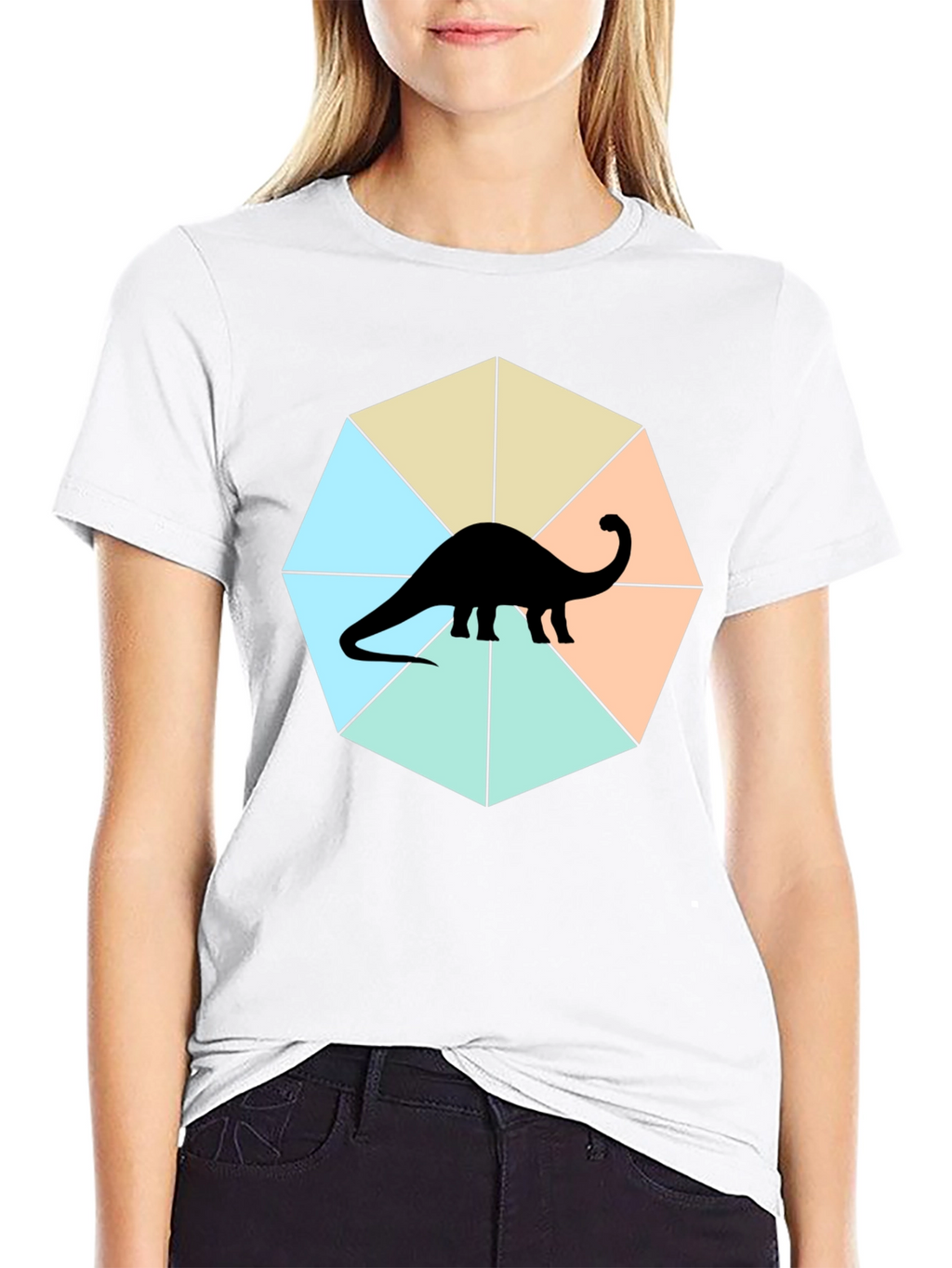 Dino Graphic Tee - Stylish Geometric Design