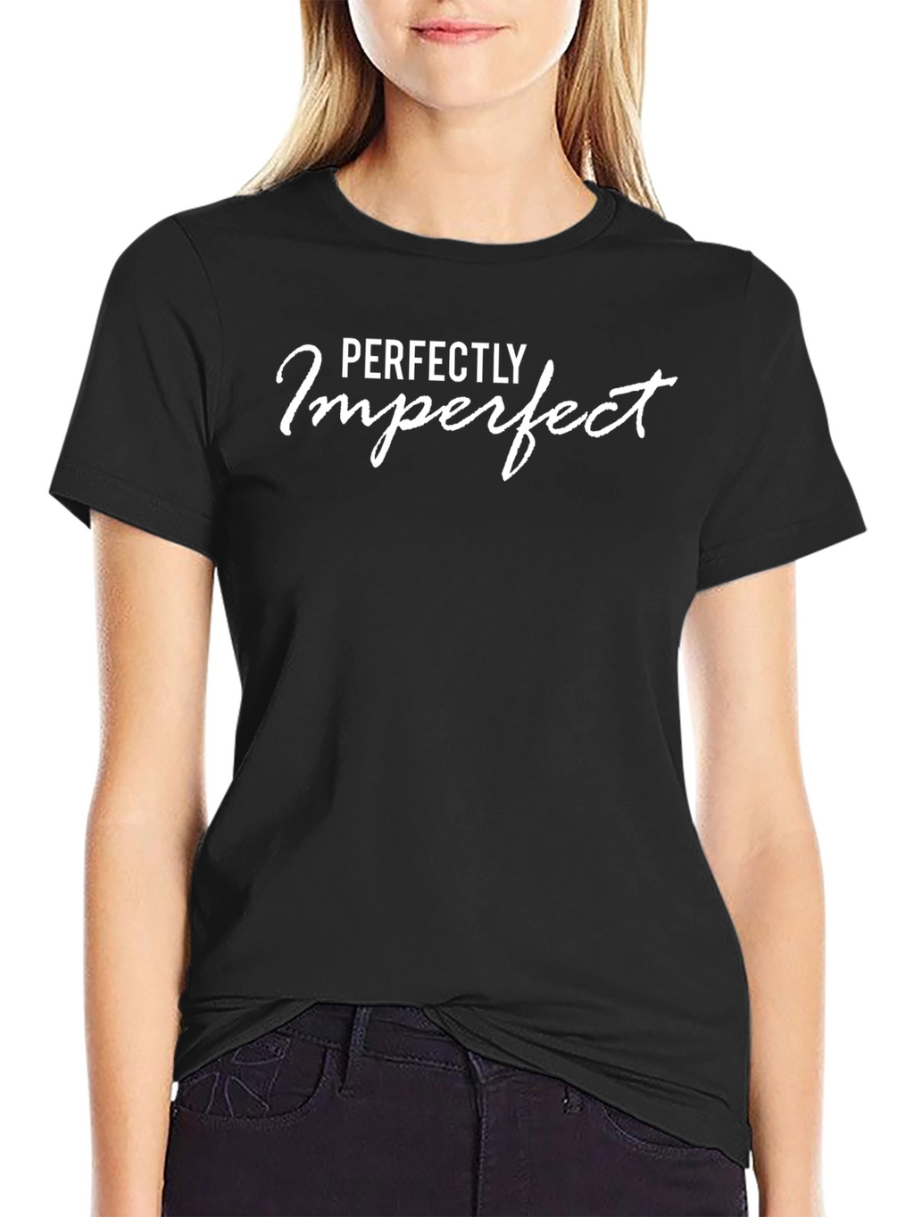 Perfectly Imperfect Black Graphic Tee