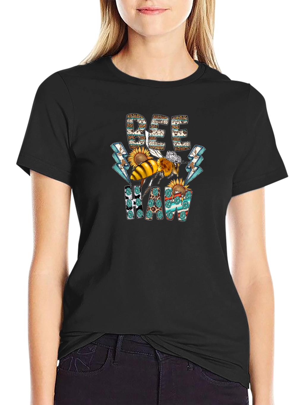 Bee Haw T-Shirt - Graphic Print Cotton Tee