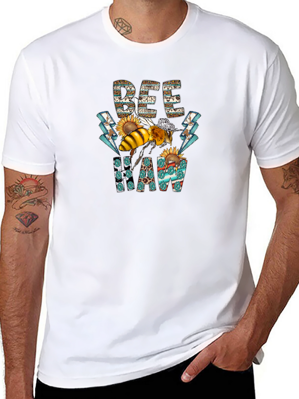 Bee Haw T-Shirt - Graphic Print Cotton Tee