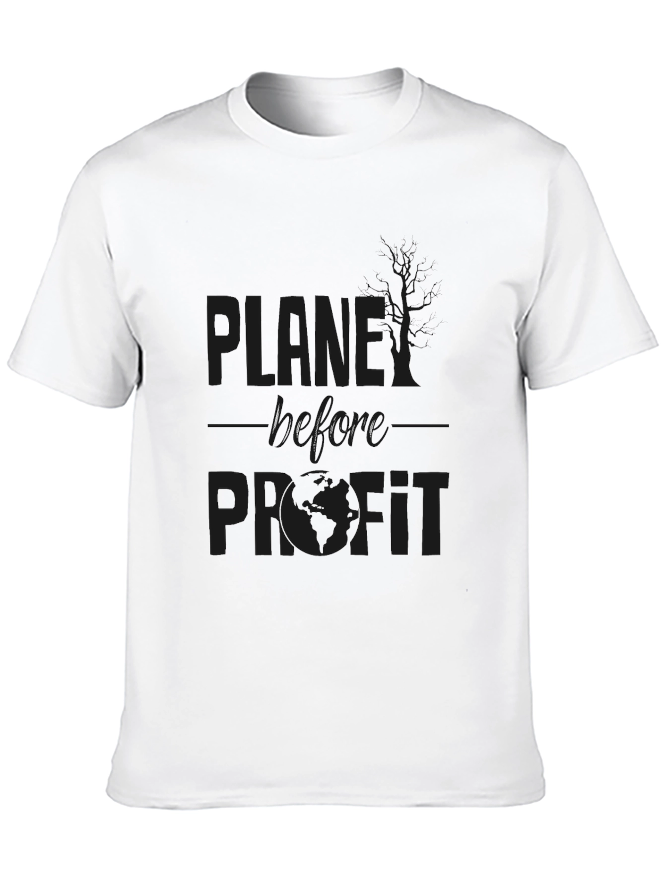 Planet Before Profit Black Graphic T-Shirt