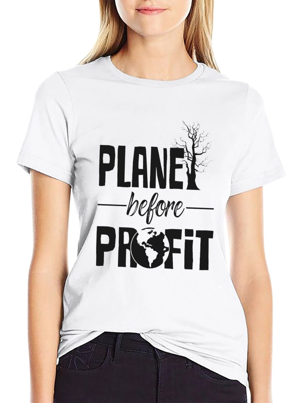 Planet Before Profit Black Graphic T-Shirt