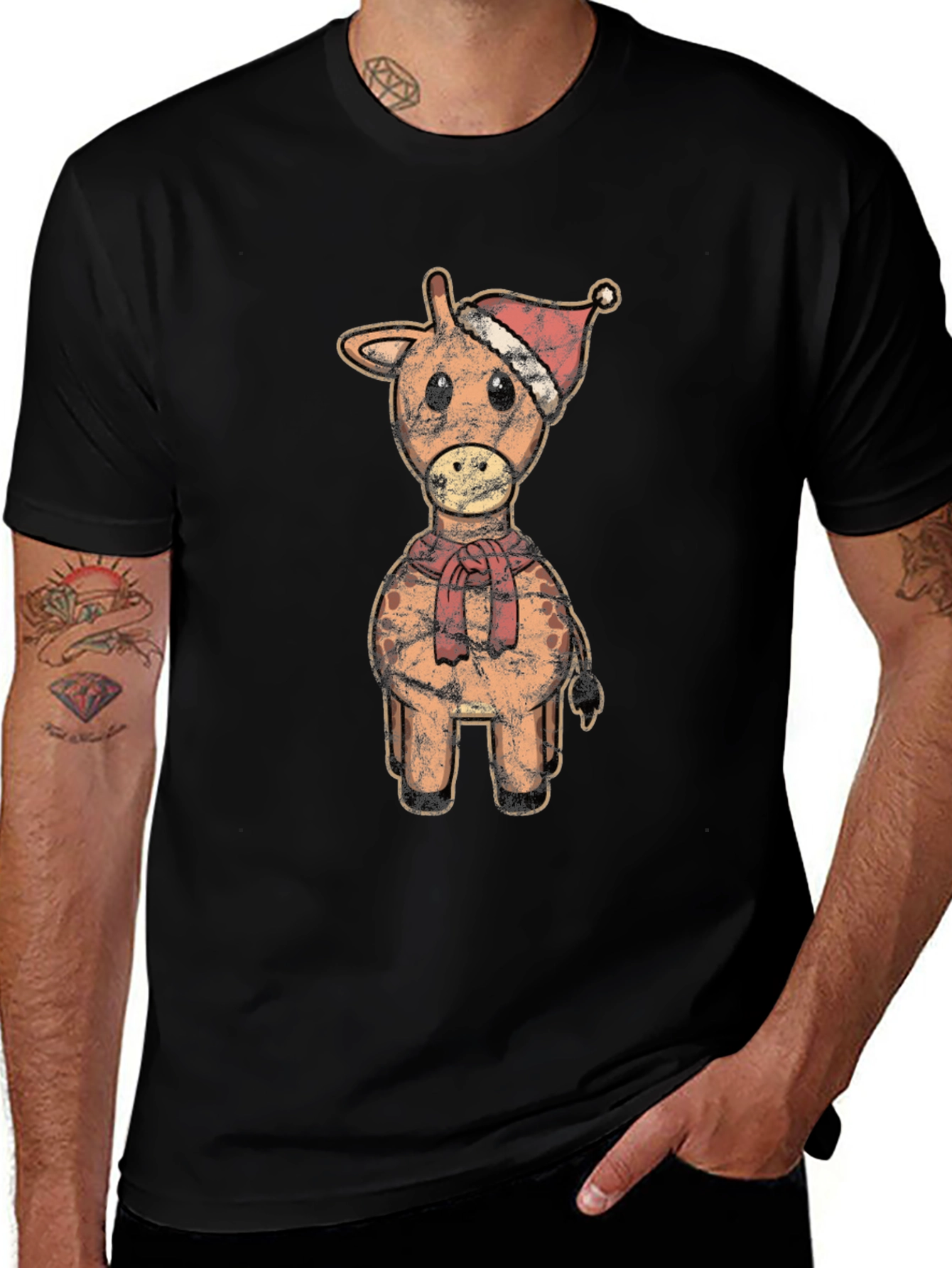 Christmas Giraffe T-Shirt - Festive Holiday Tee