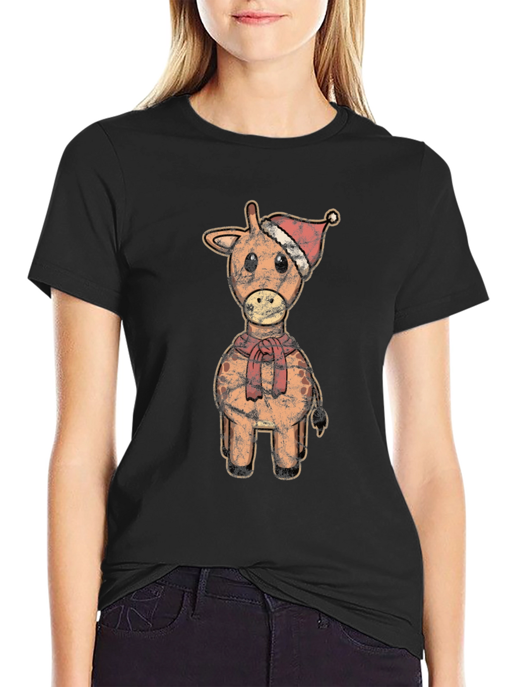 Christmas Giraffe T-Shirt - Festive Holiday Tee