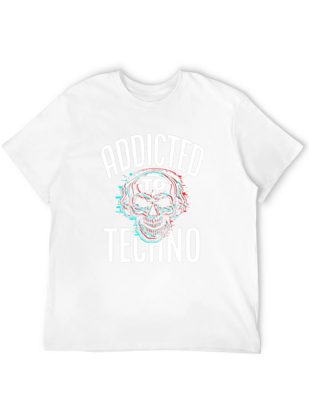 Addicted to Techno Skull Graphic T-Shirt