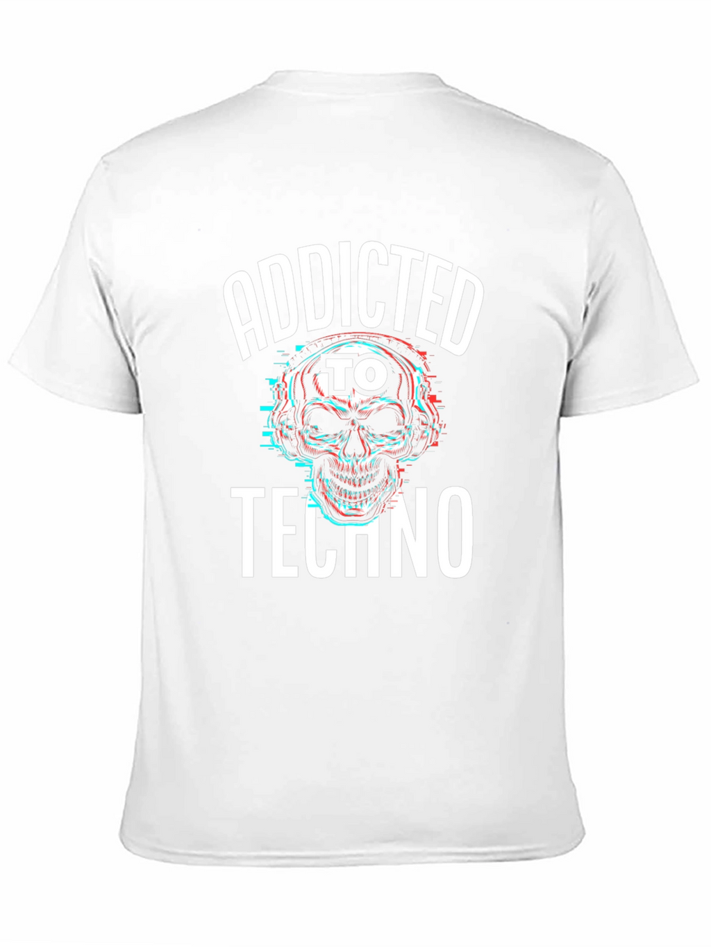 Addicted to Techno Skull Graphic T-Shirt