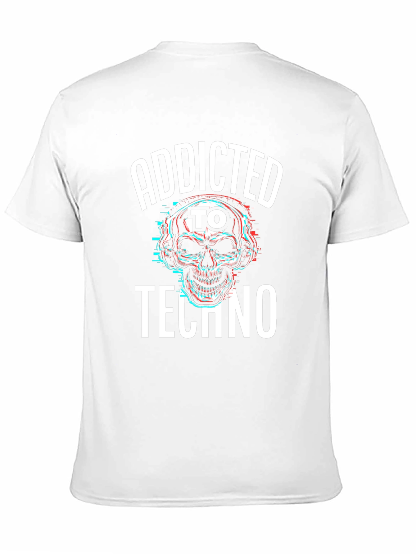 Addicted to Techno Skull Graphic T-Shirt