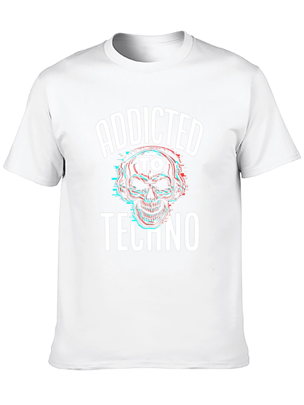 Addicted to Techno Skull Graphic T-Shirt