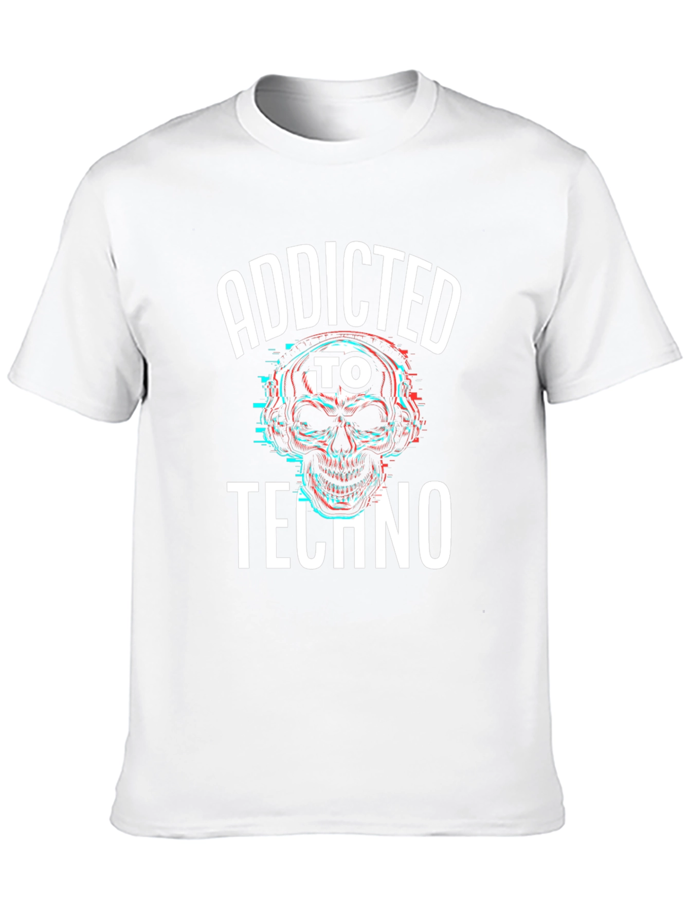 Addicted to Techno Skull Graphic T-Shirt