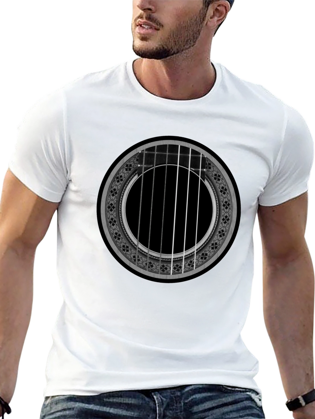 Acoustic Guitar Rose T-Shirt - Music Lover Tee