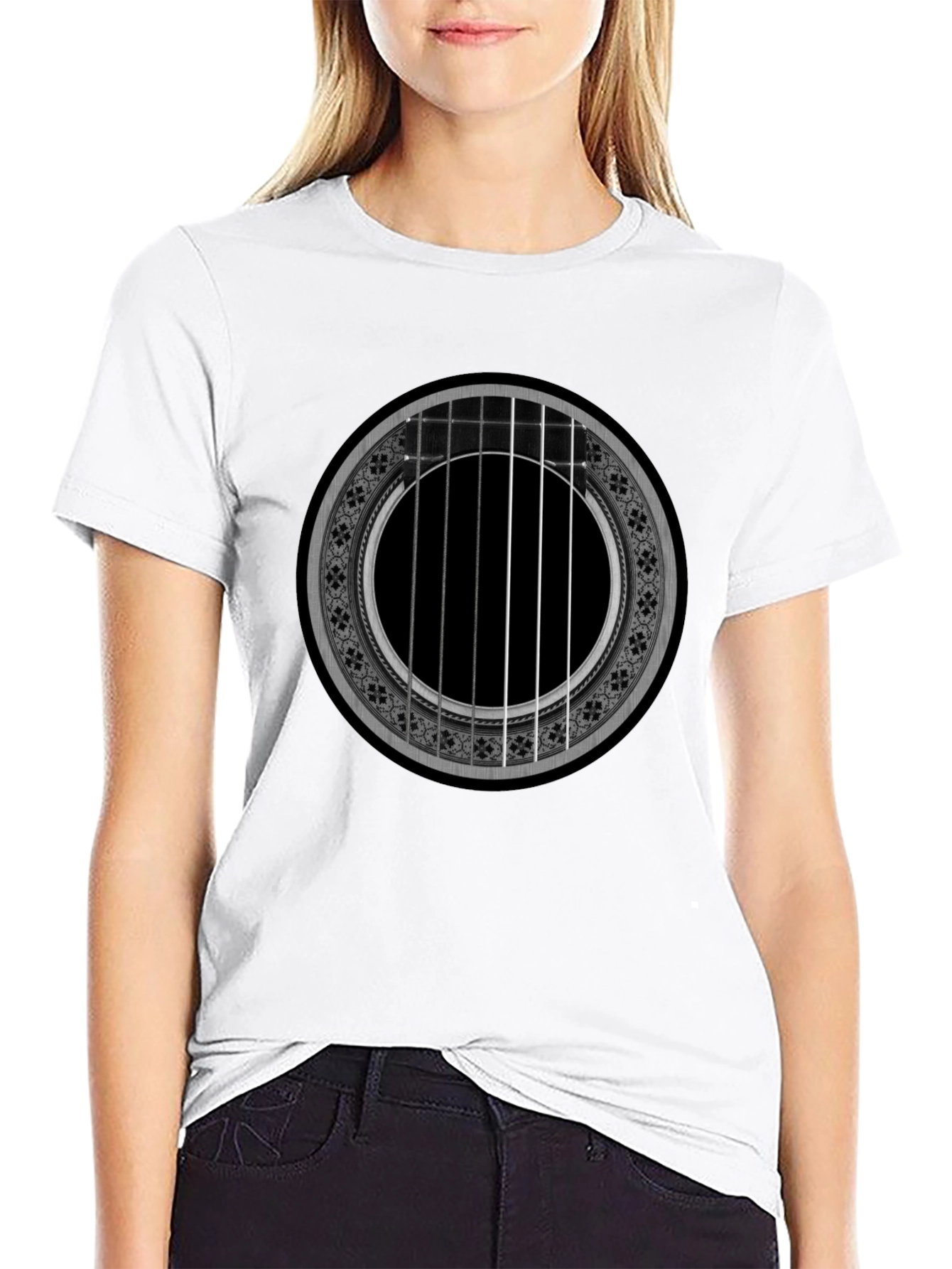 Acoustic Guitar Rose T-Shirt - Music Lover Tee