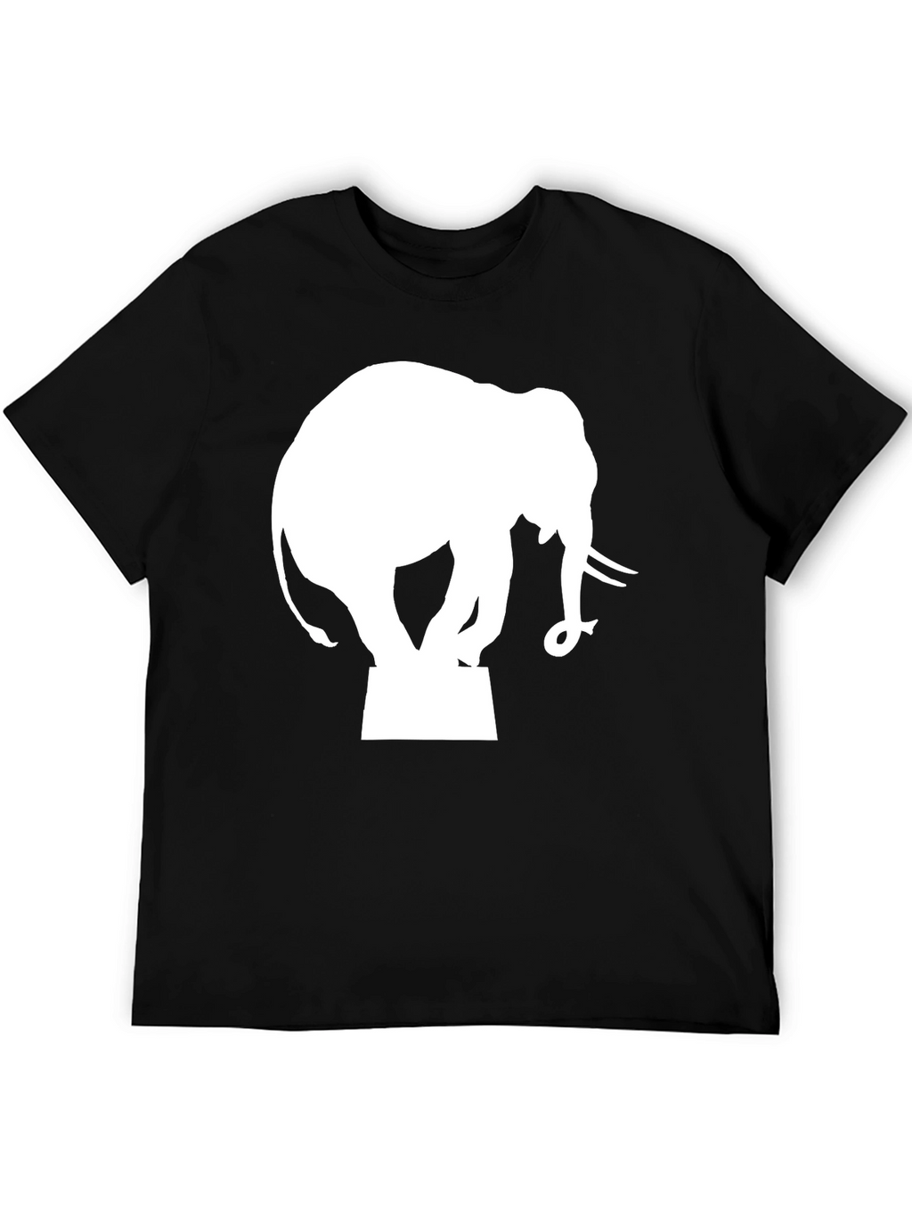 Elephant Silhouette Graphic Tee - Black