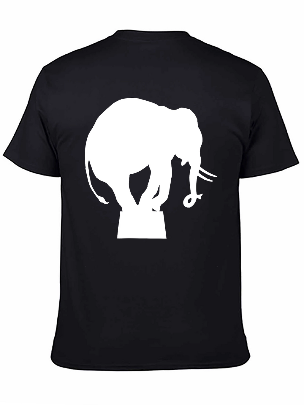 Elephant Silhouette Graphic Tee - Black