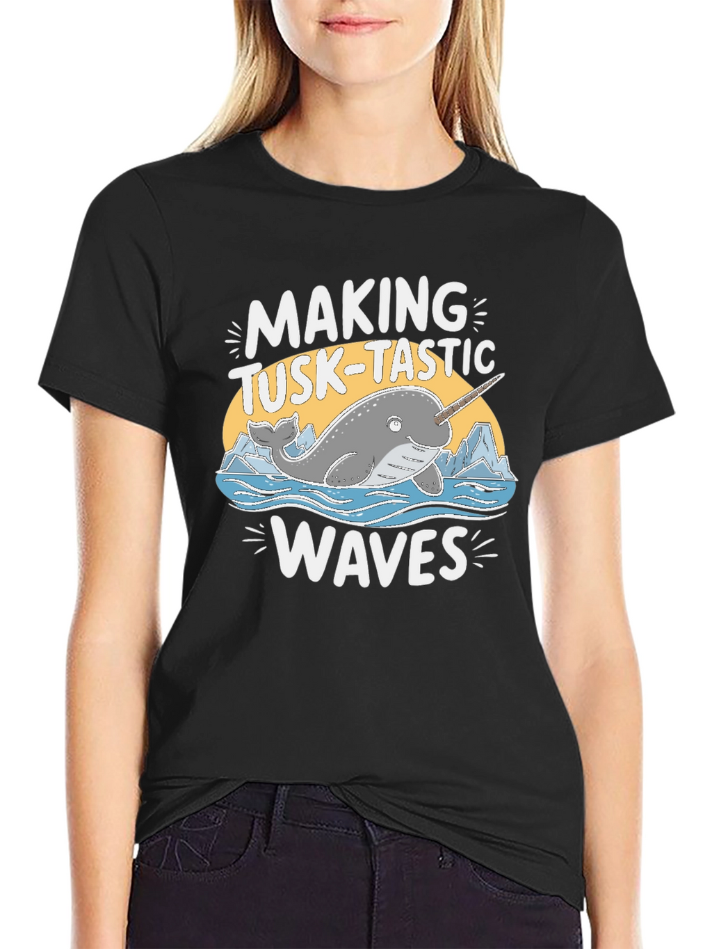 Making Tusk-Tastic Waves Narwhal Graphic T-Shirt