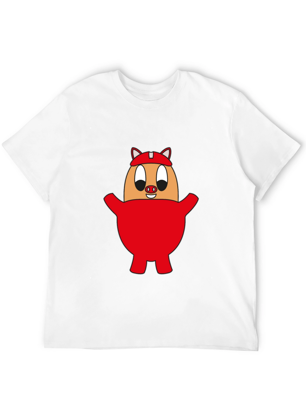 Cartoon Pig Egg Tee - Unisex Black Cotton Shirt