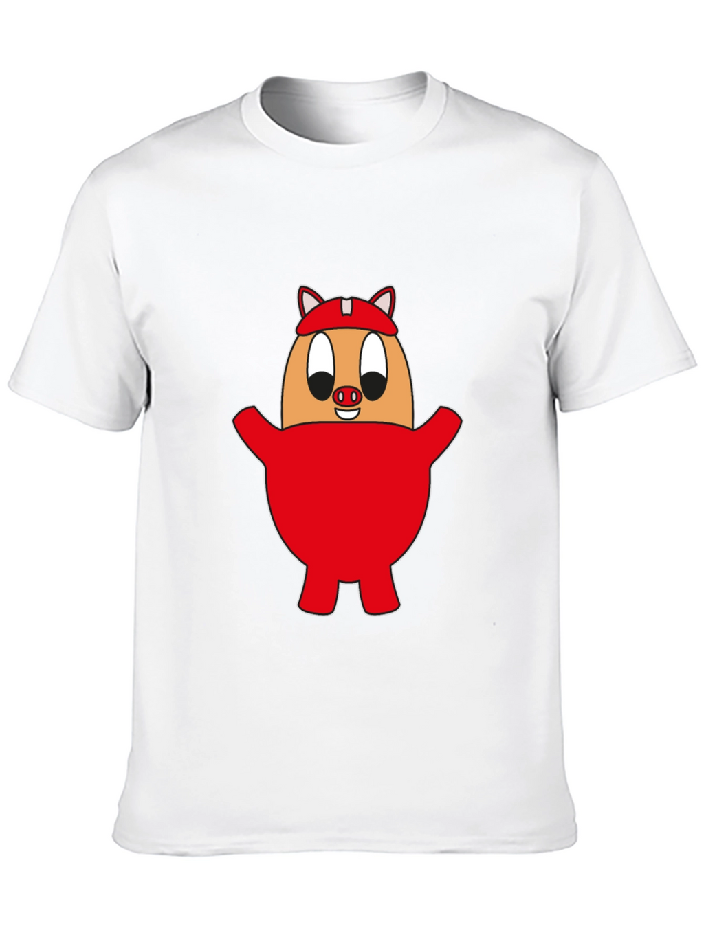 Cartoon Pig Egg Tee - Unisex Black Cotton Shirt