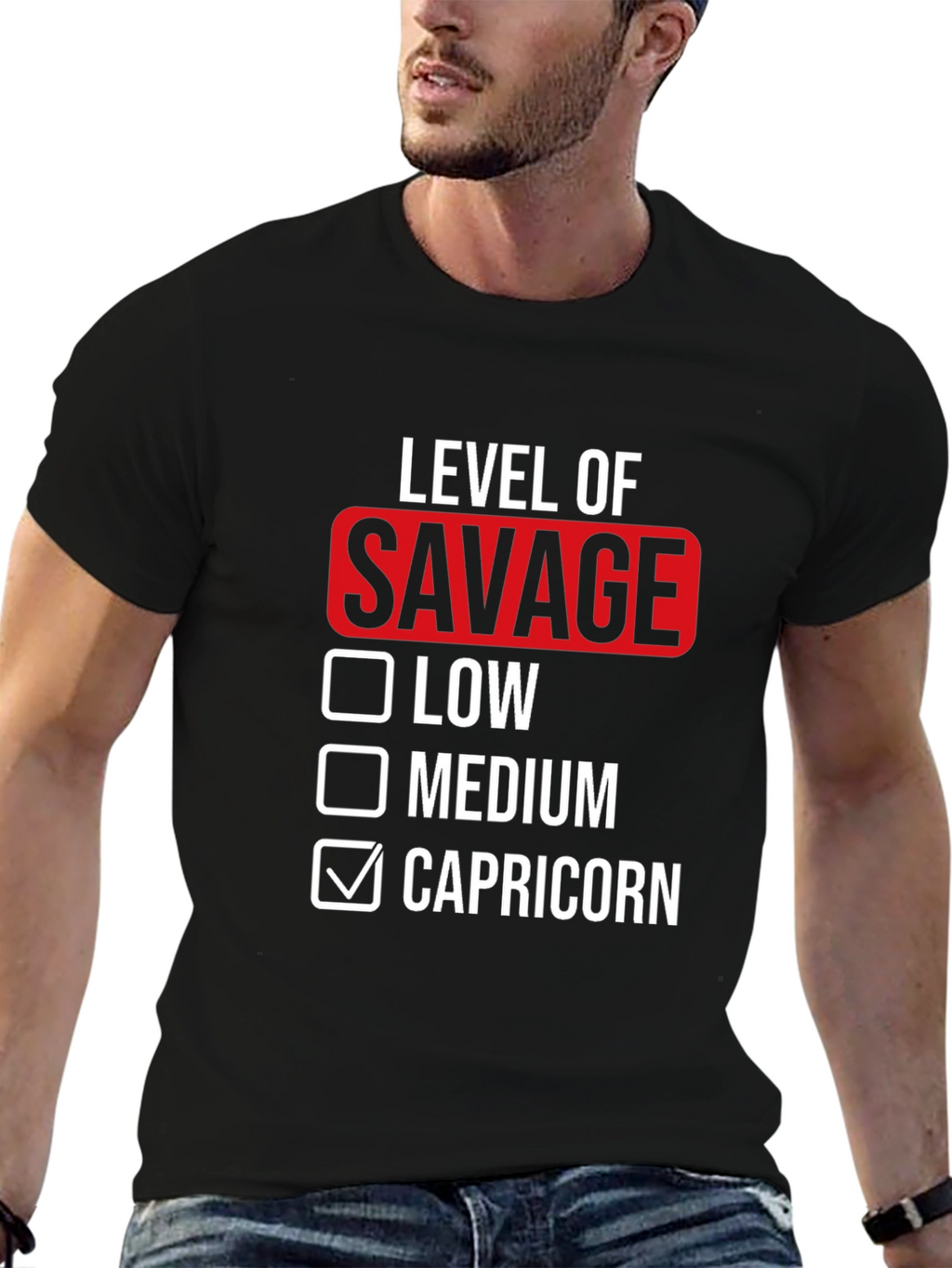 Savage Level Capricorn Black T-Shirt