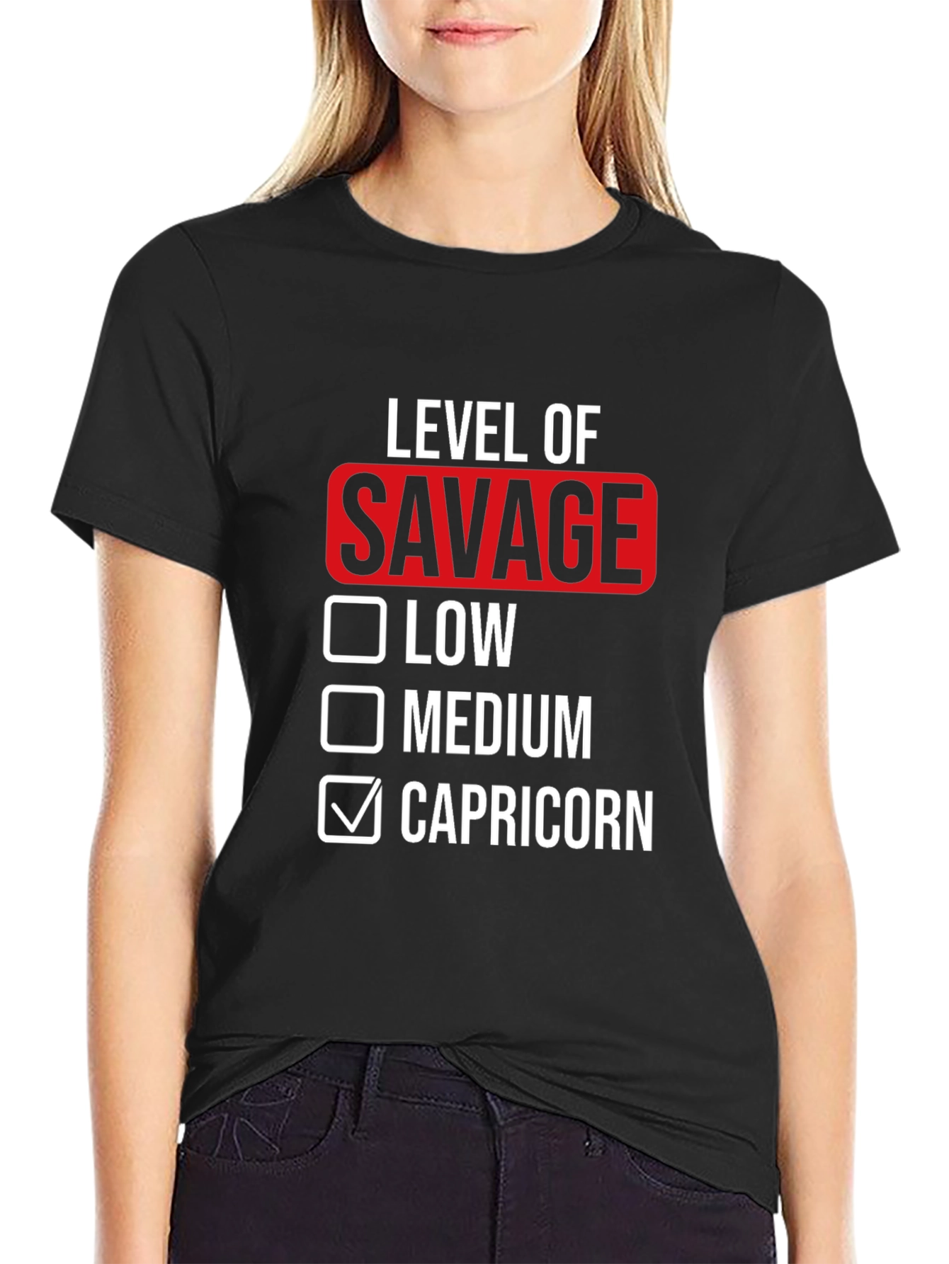Savage Level Capricorn Black T-Shirt