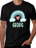 Personalized Georg Rainbow Heart T-Shirt