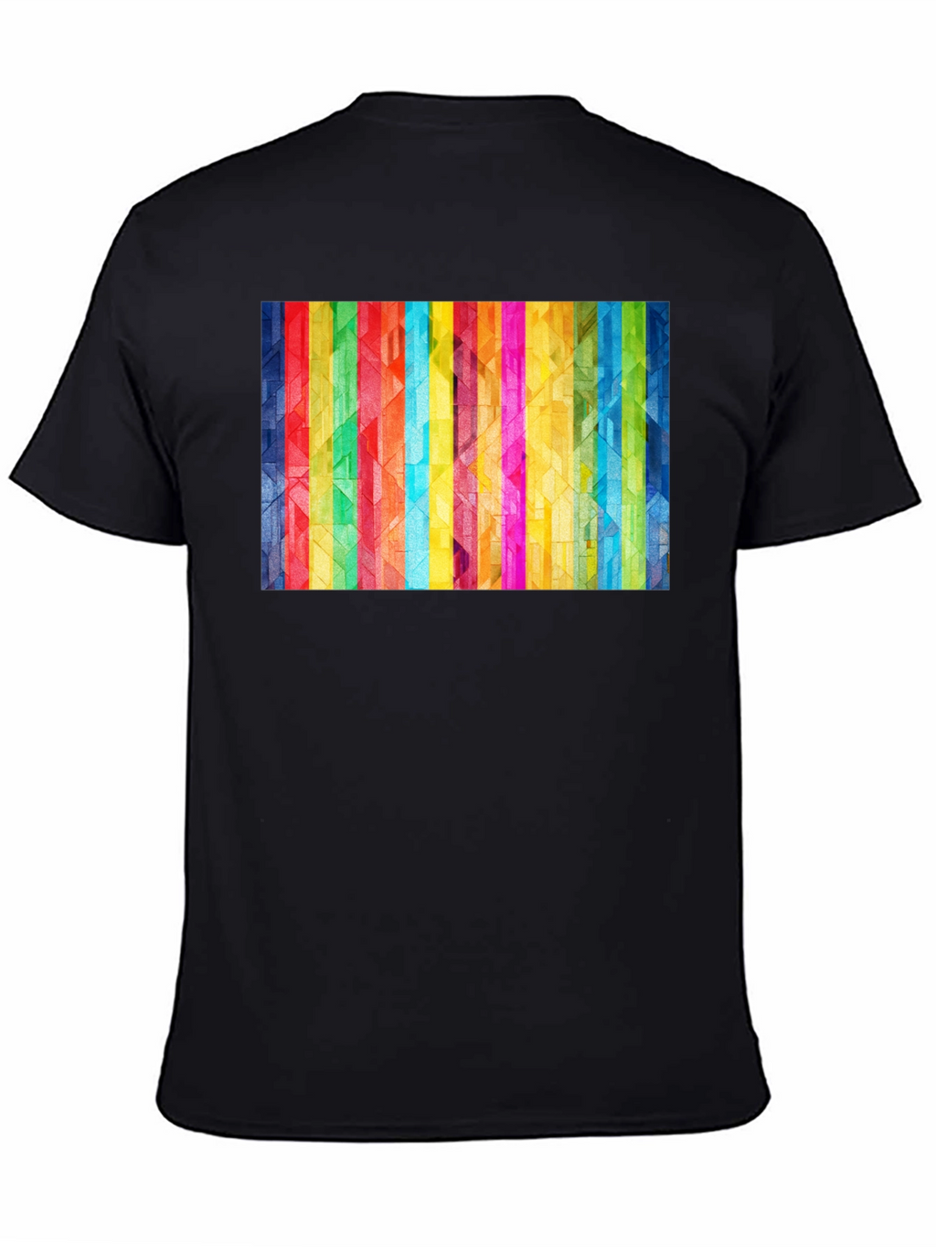 Geometric Rainbow Stripe Graphic Tee