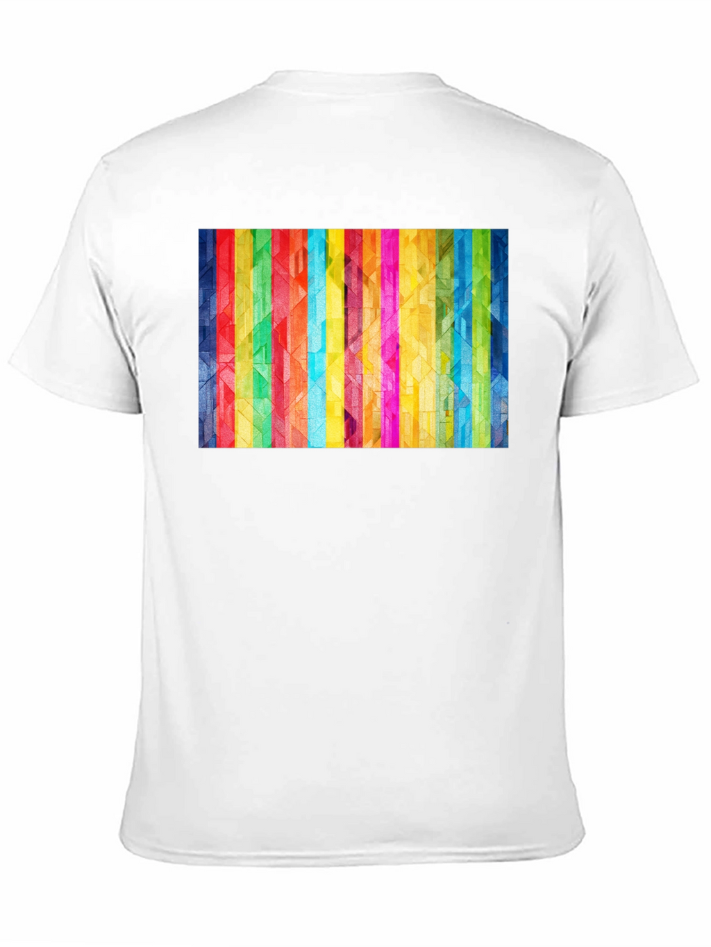 Geometric Rainbow Stripe Graphic Tee