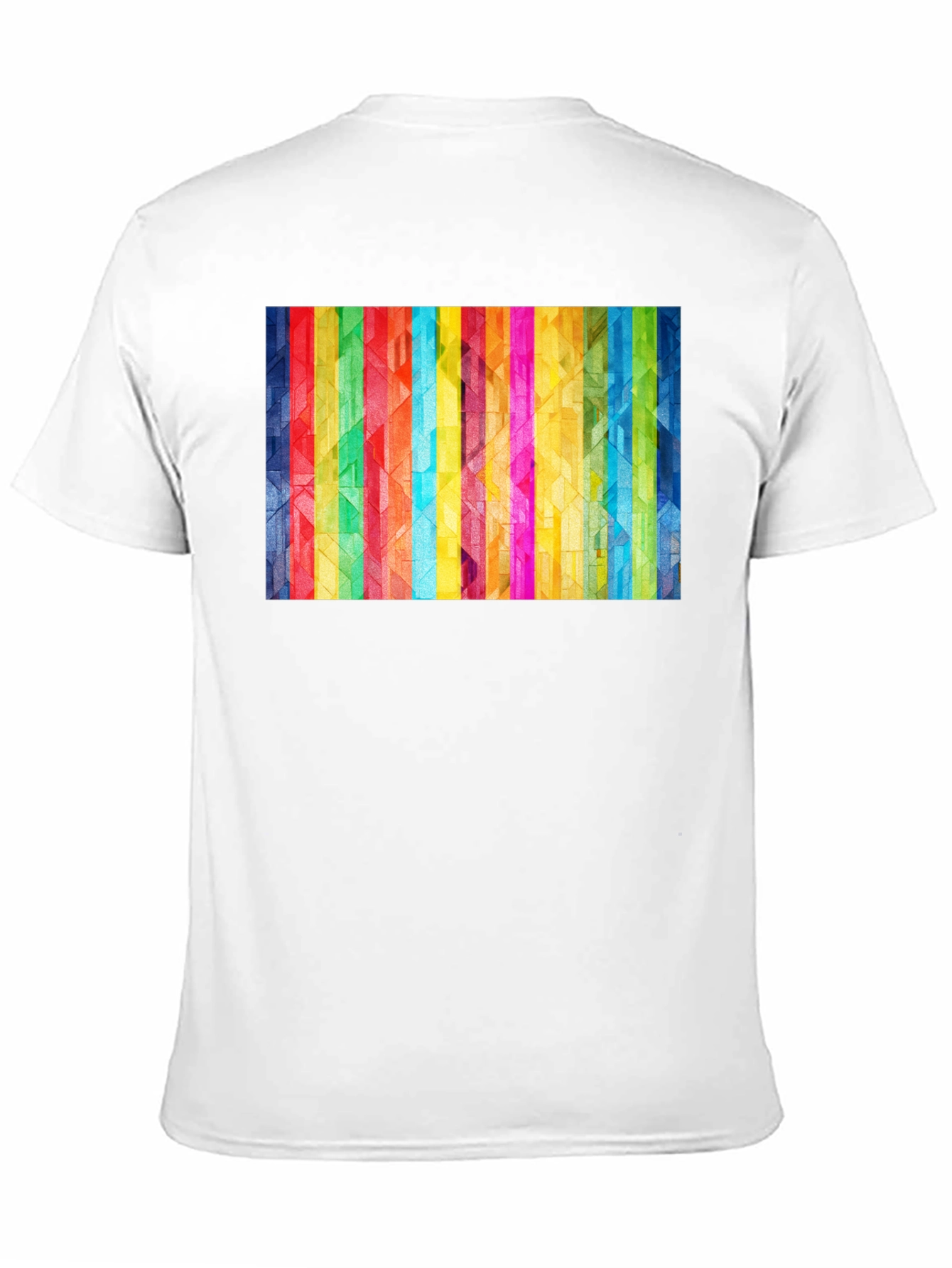 Geometric Rainbow Stripe Graphic Tee