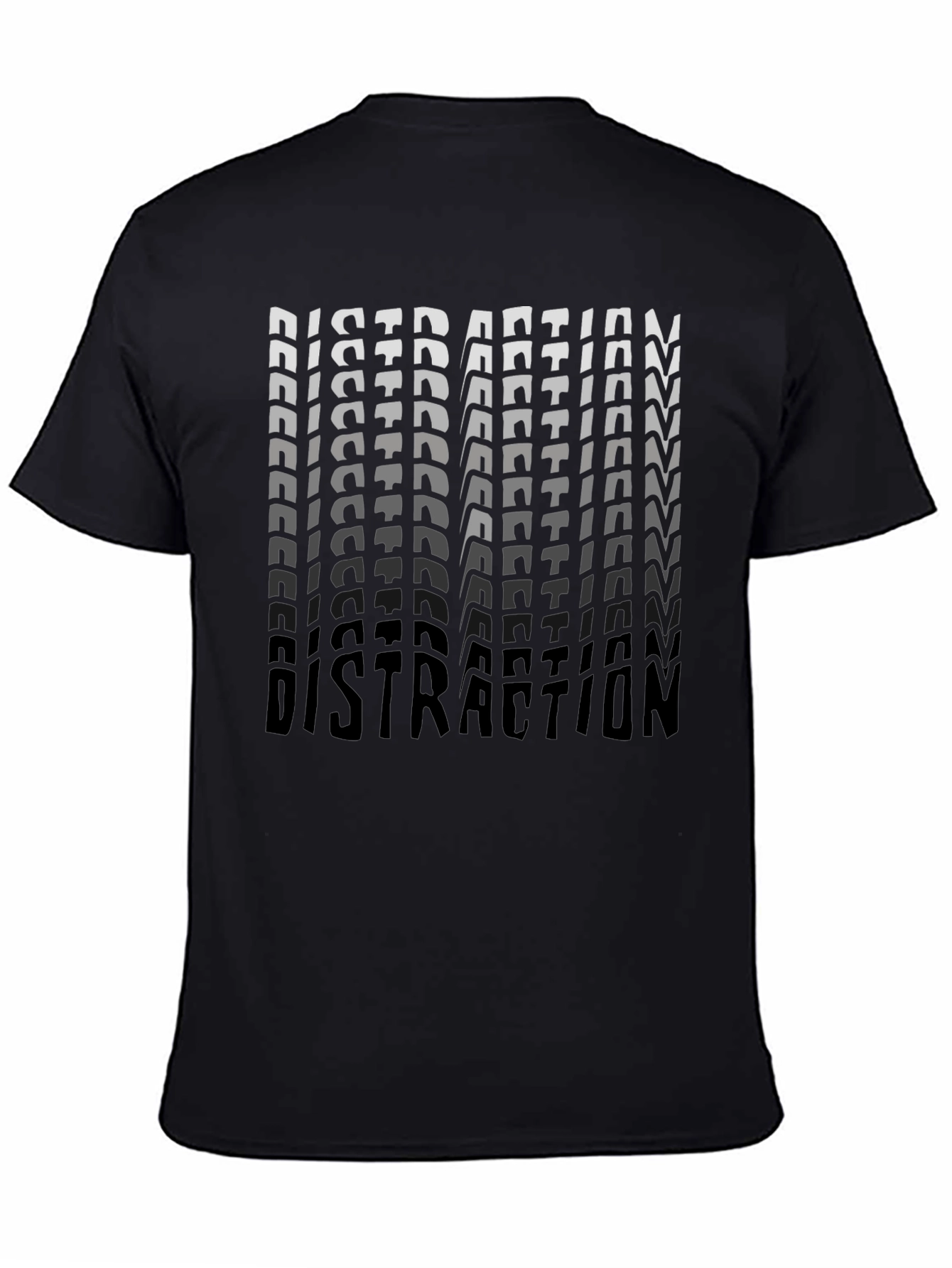 Distraction Graphic Print Black T-Shirt