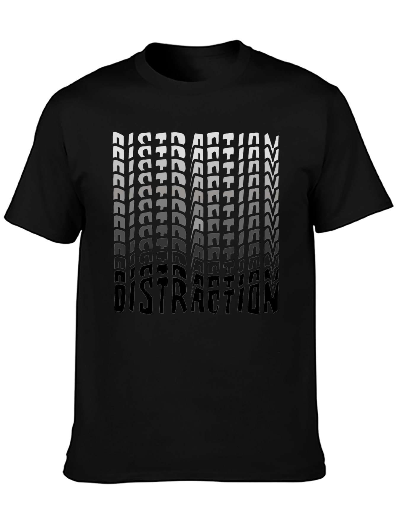 Distraction Graphic Print Black T-Shirt