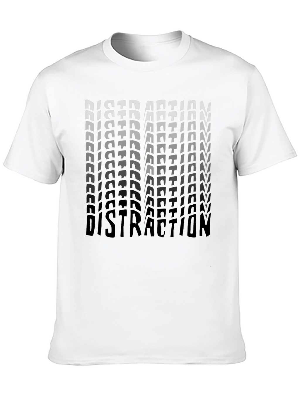 Distraction Graphic Print Black T-Shirt