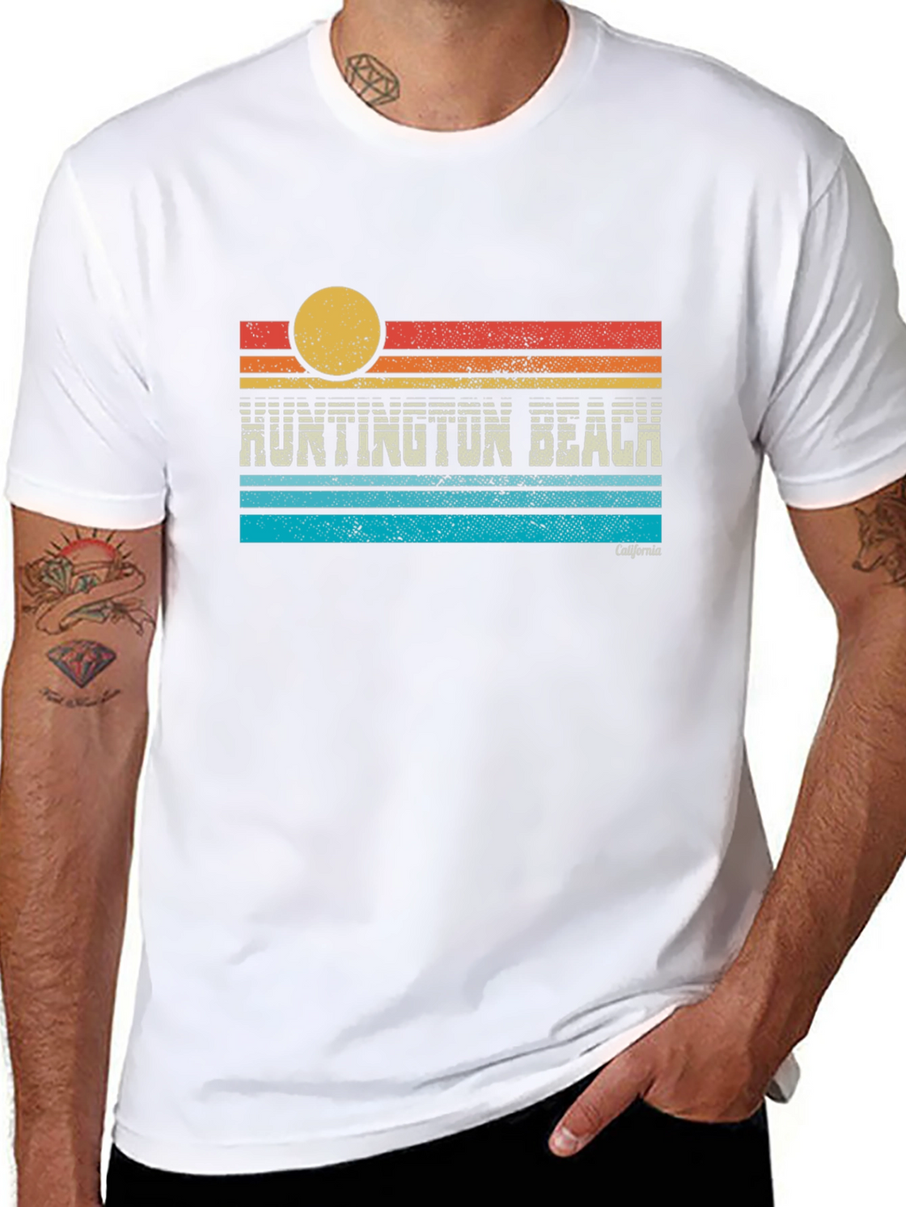 Retro Huntington Beach California Graphic Tee