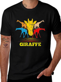 Retro Giraffe Graphic Tee - Unisex Crew Neck T-Shirt