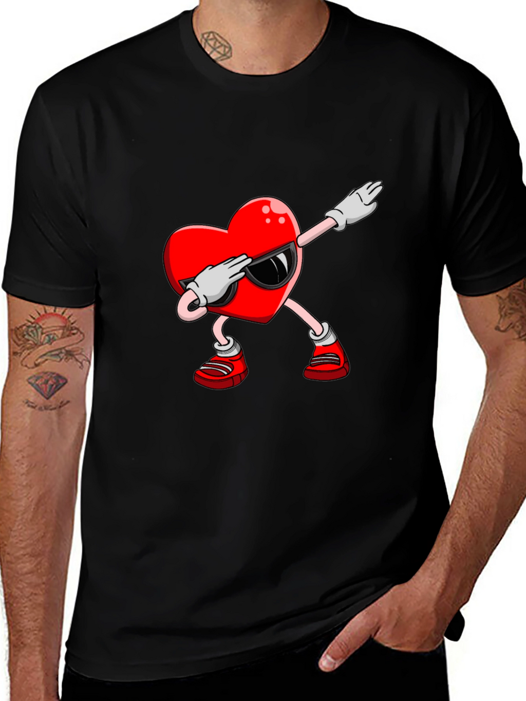 Heart Dabbing Graphic Tee - Valentines Day