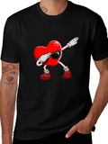 Heart Dabbing Graphic Tee - Valentines Day