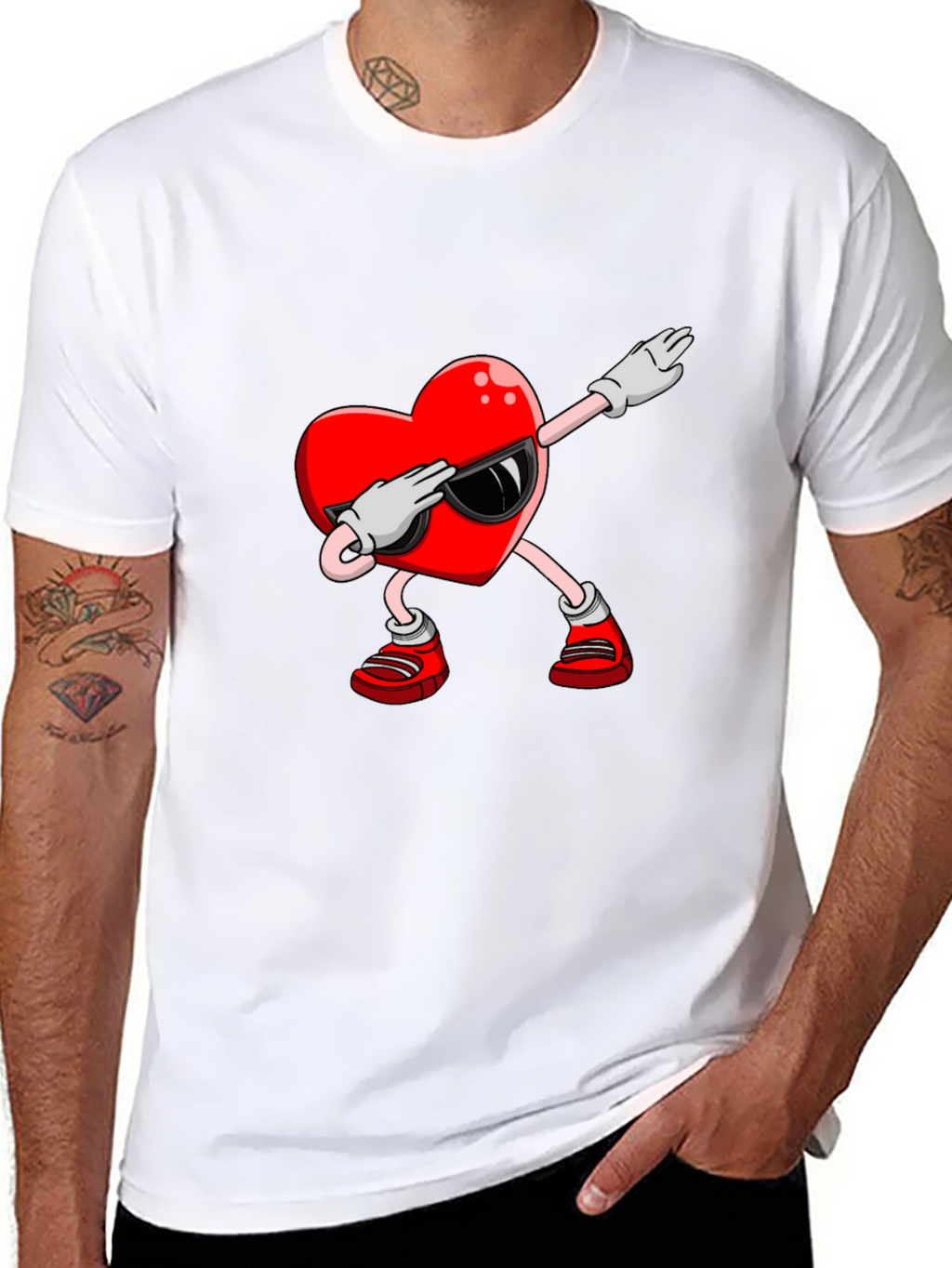Heart Dabbing Graphic Tee - Valentines Day