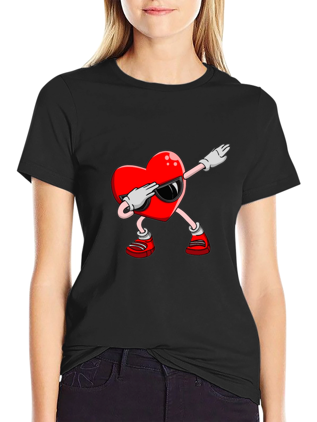 Heart Dabbing Graphic Tee - Valentines Day