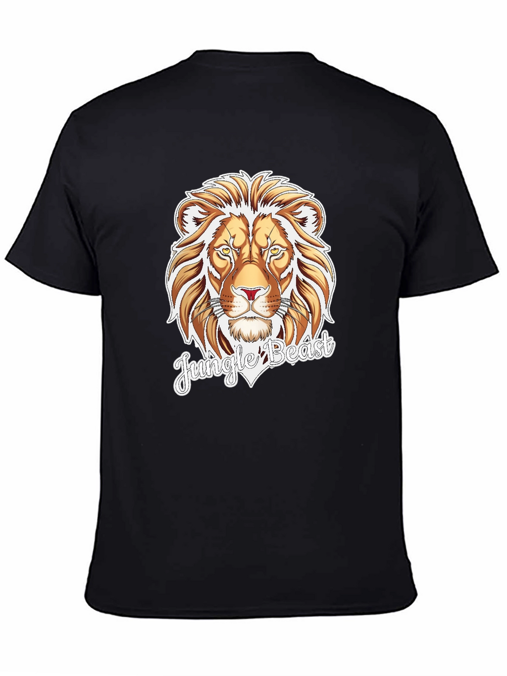Jungle Beast Lion Graphic Tee - Black Cotton T-Shirt