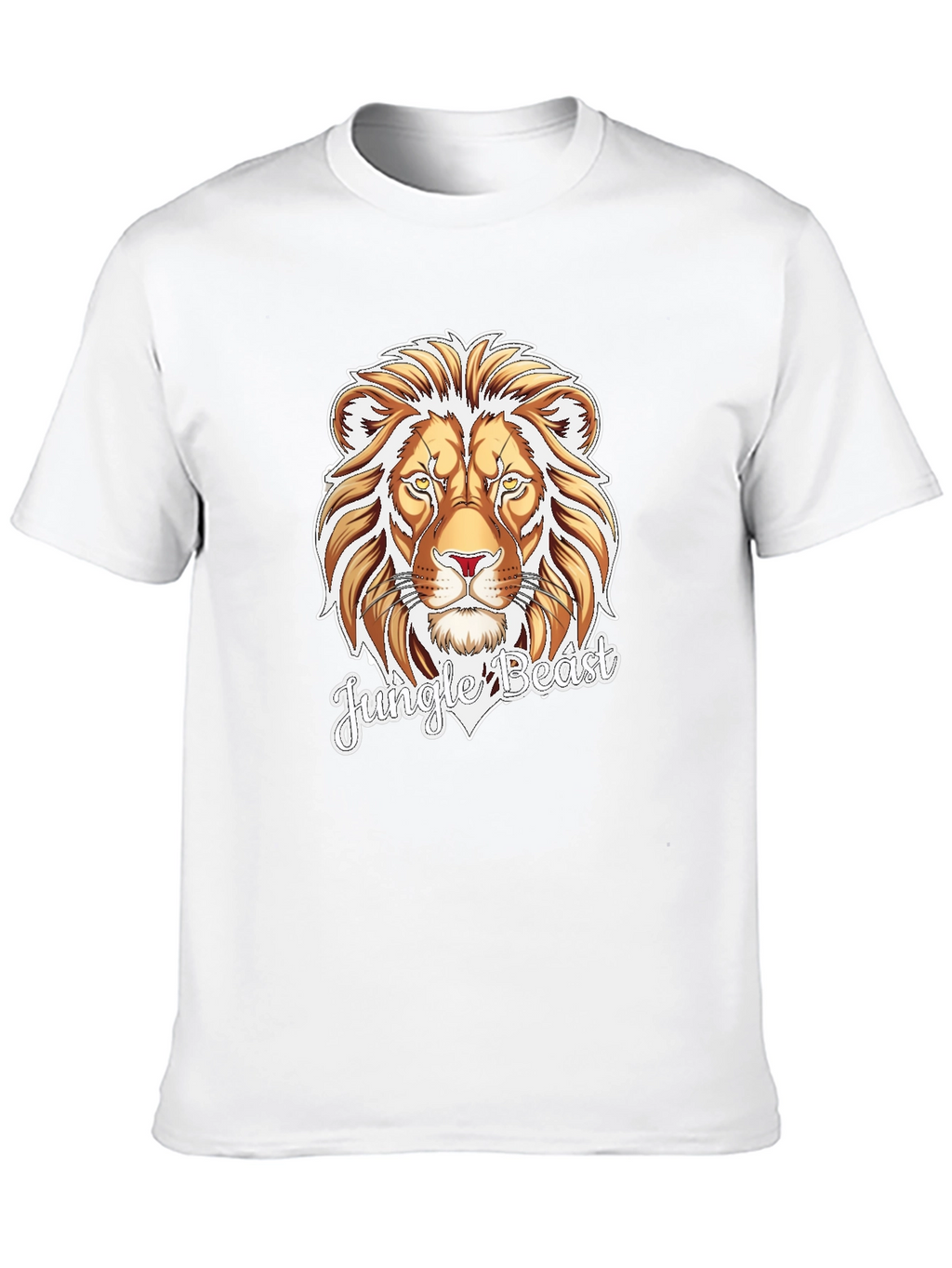 Jungle Beast Lion Graphic Tee - Black Cotton T-Shirt