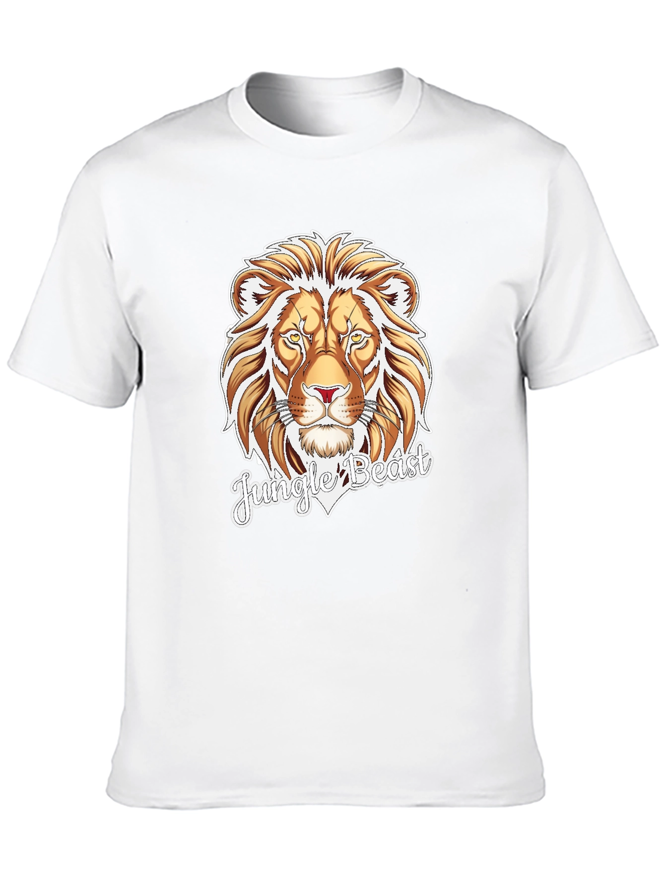 Jungle Beast Lion Graphic Tee - Black Cotton T-Shirt