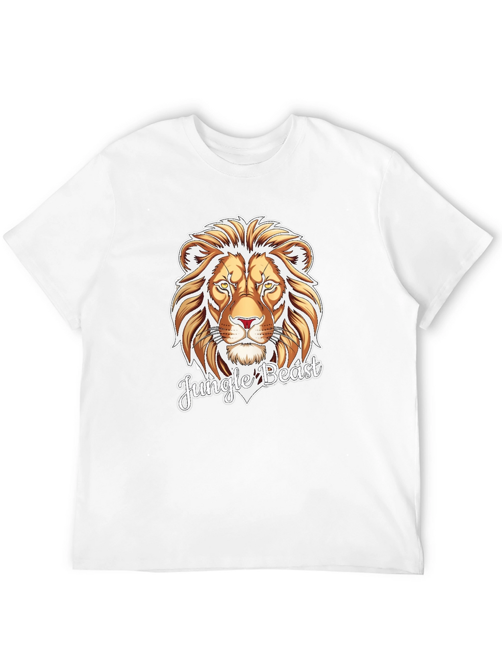 Jungle Beast Lion Graphic Tee - Black Cotton T-Shirt