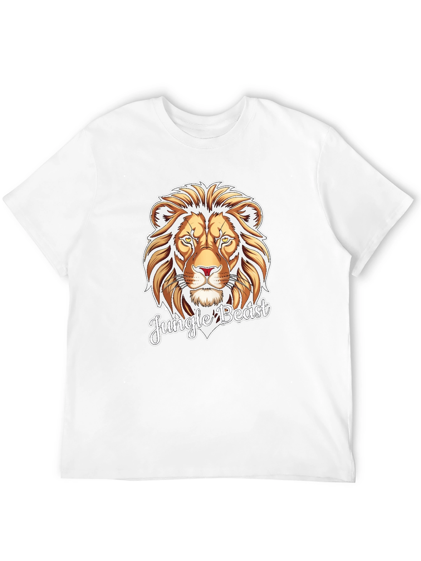 Jungle Beast Lion Graphic Tee - Black Cotton T-Shirt