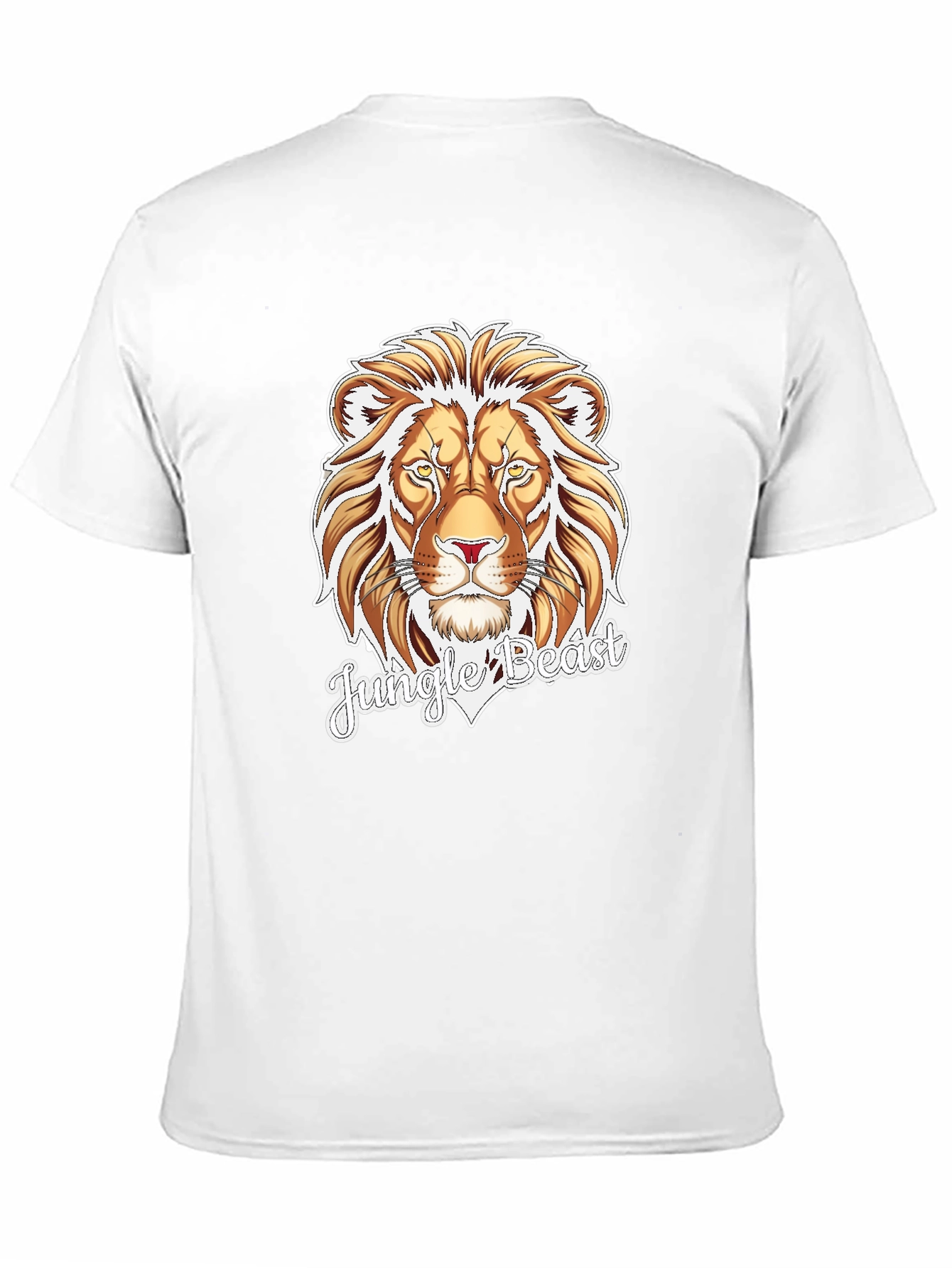 Jungle Beast Lion Graphic Tee - Black Cotton T-Shirt