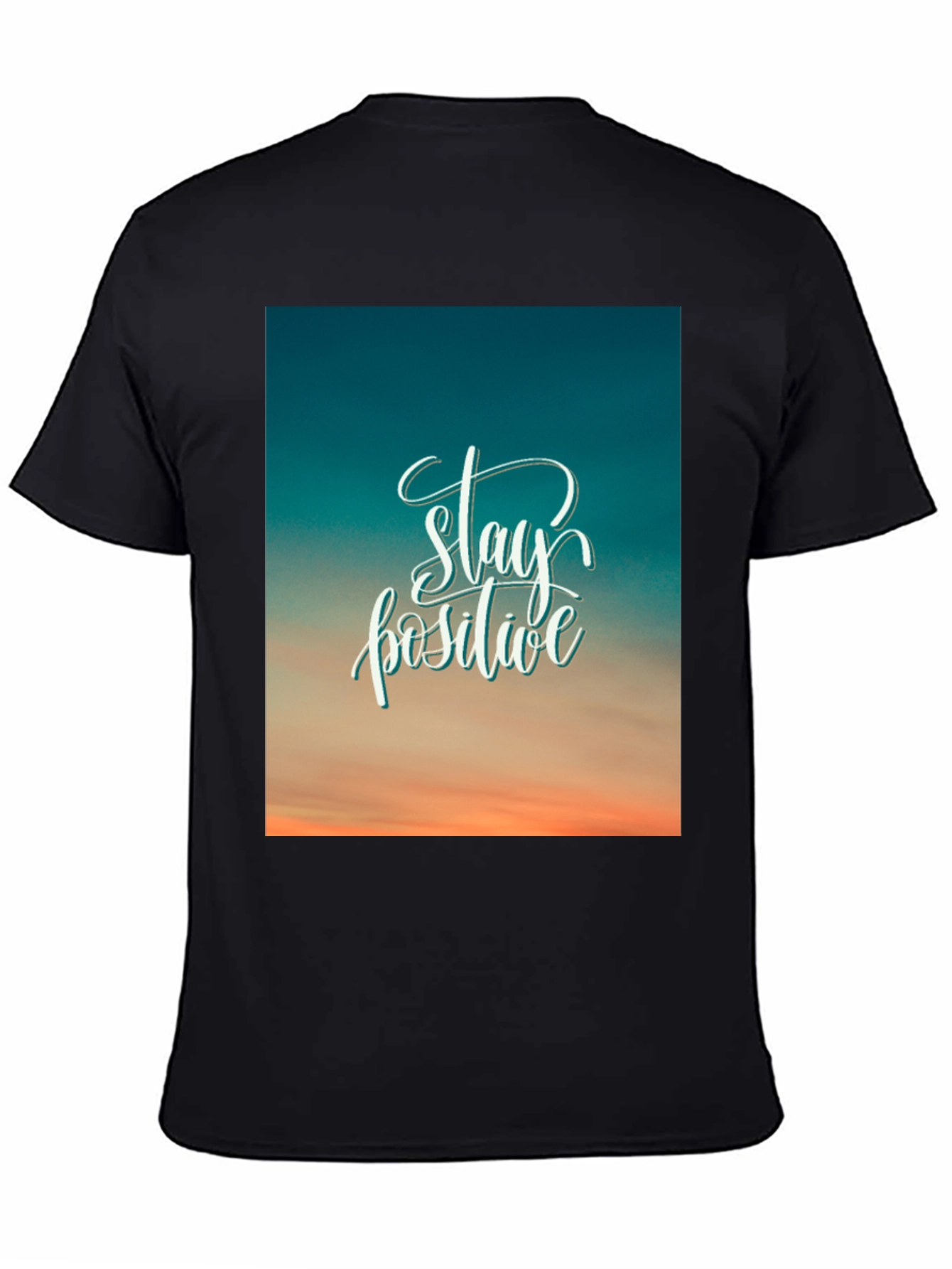 Stay Positive Graphic Tee - Black Cotton