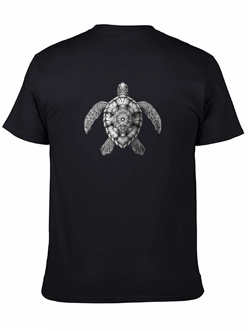 Turtle Mandala Graphic T-Shirt - Black