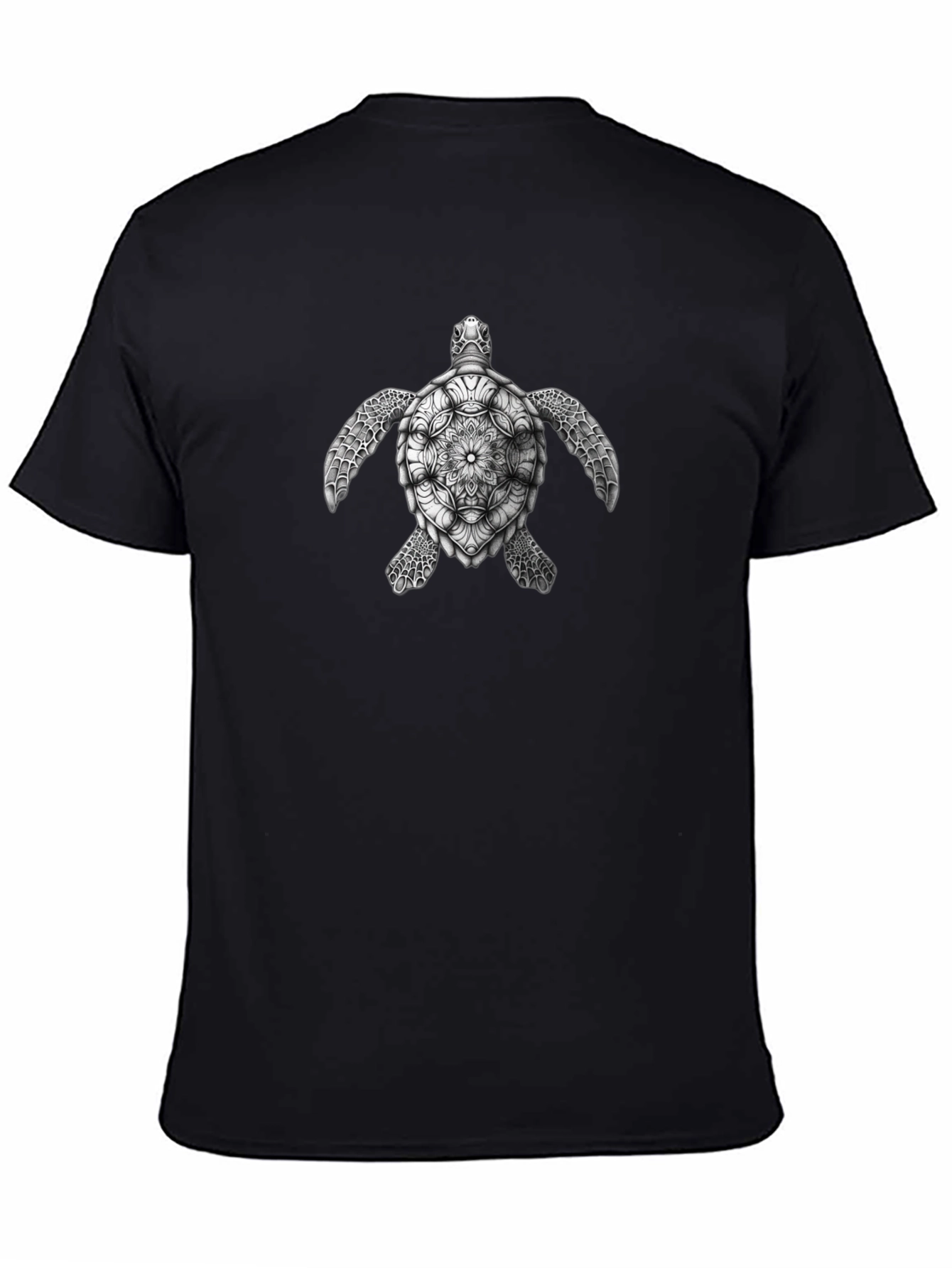 Turtle Mandala Graphic T-Shirt - Black