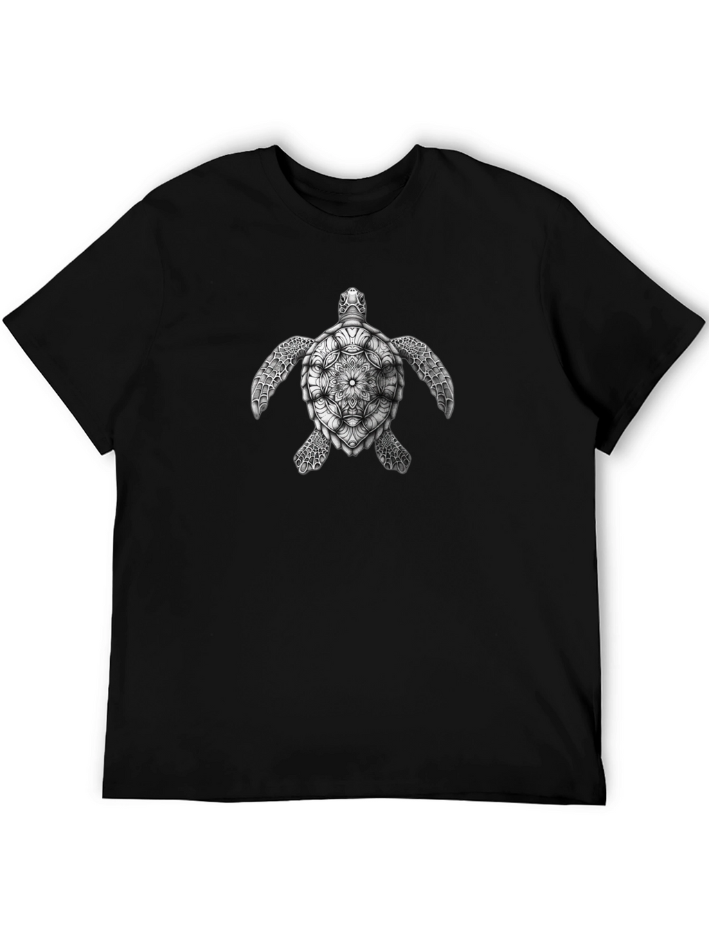Turtle Mandala Graphic T-Shirt - Black
