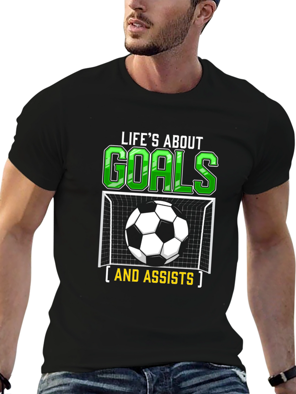 Lifes About Goals and Assists T-Shirt Soccer Tee