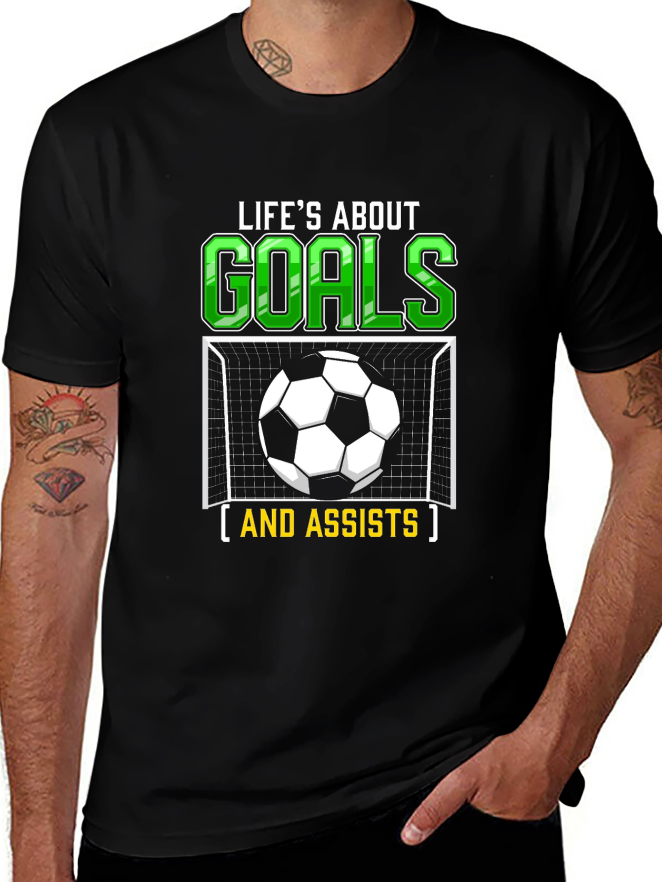 Lifes About Goals and Assists T-Shirt Soccer Tee