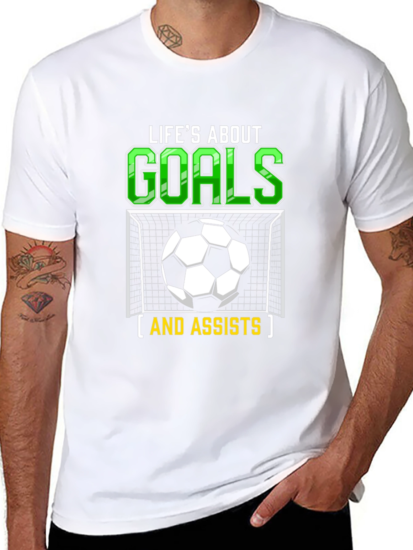 Lifes About Goals and Assists T-Shirt Soccer Tee